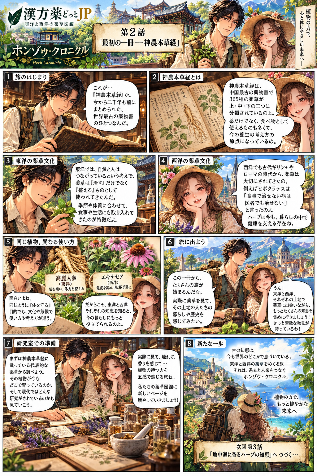 東と西、ふたりの薬草旅
